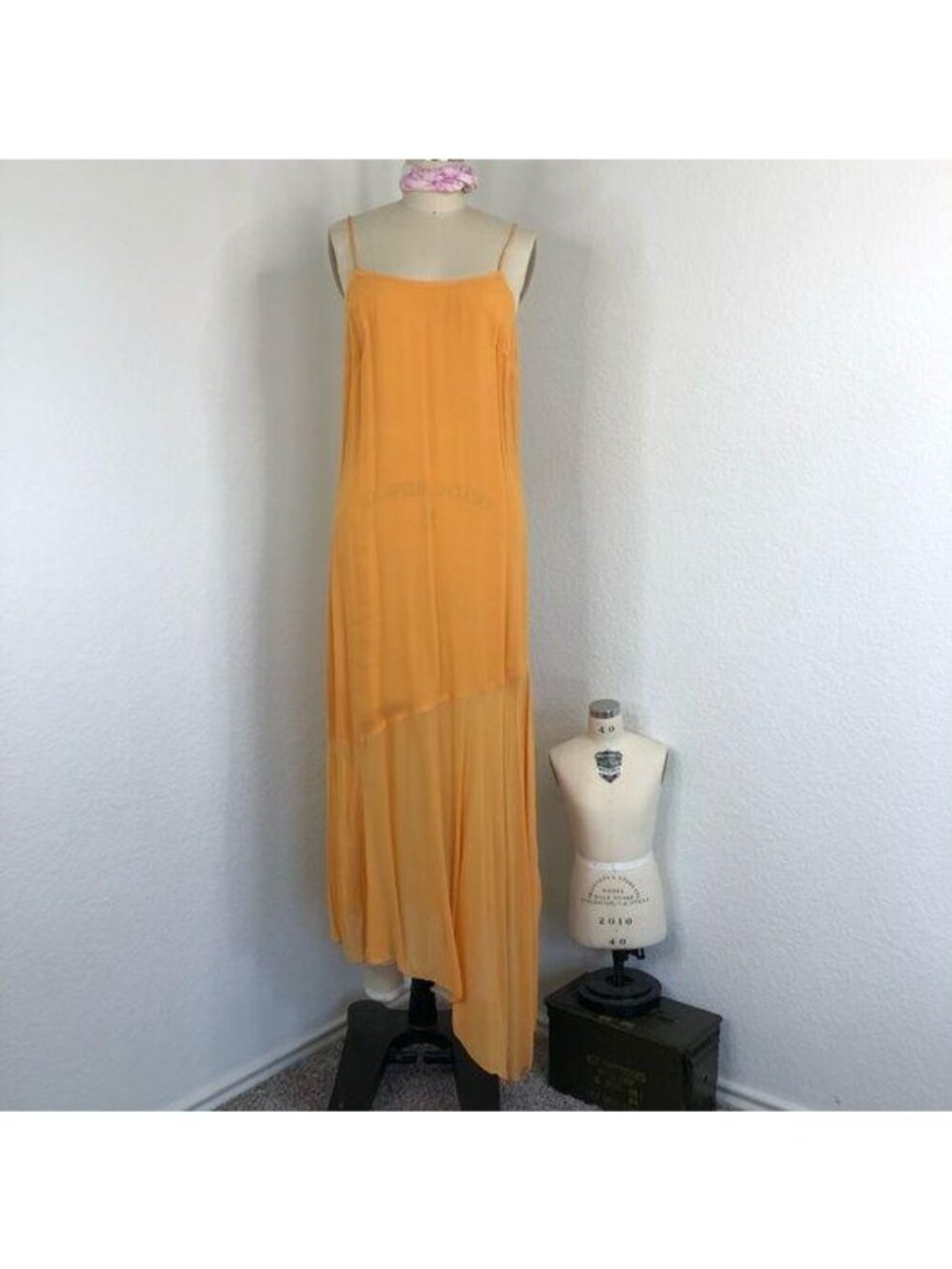 & Other Stories Bias Cut Midi Dress Asymmetrical